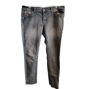 Paisley Sky Women's Light Wash Size 16 Rhinestone Back Pocket Denim Jeans